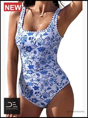 Sexy One Piece Swimsuit Tummy Control Shell Stitched Bathing Suit Push Up
